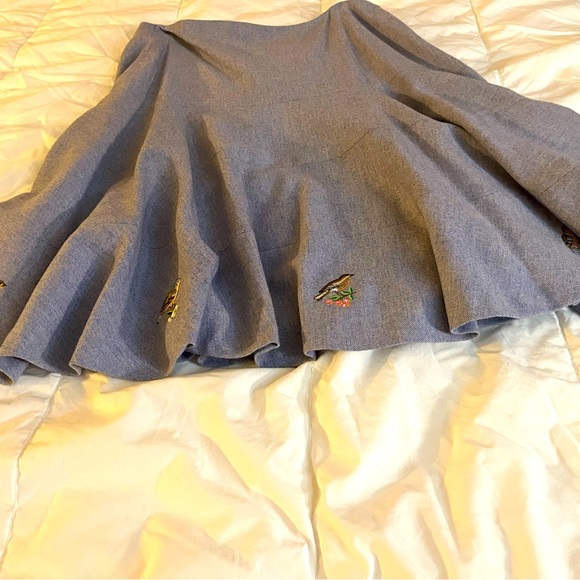 Anthropologie Elevenses Very special skirt w/embroidered BIRDS! on hem -so cute! - Picture 2 of 7